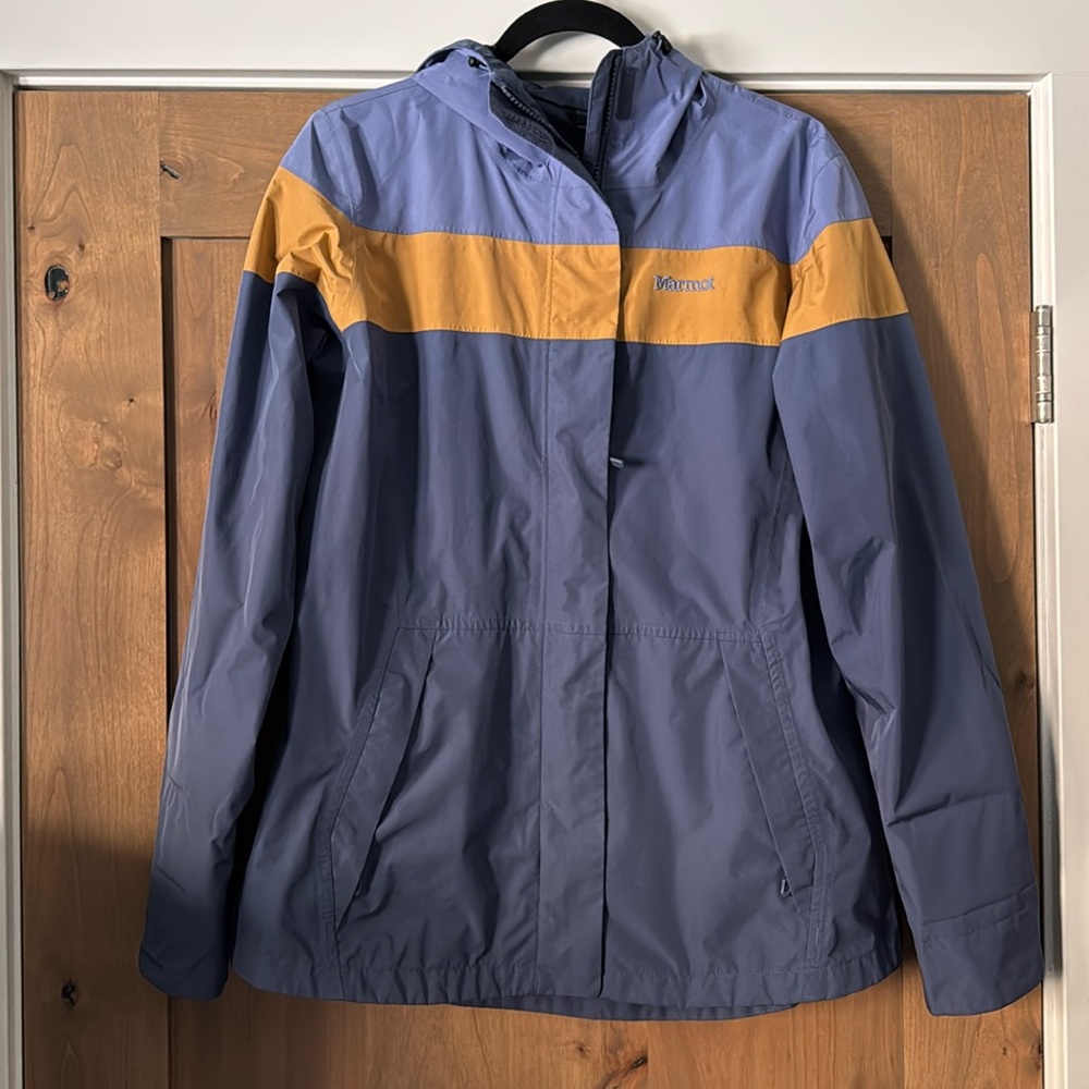 Marmot Blue and Gold Women's Jacket